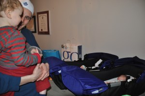 Meeting their big brother for the first time!